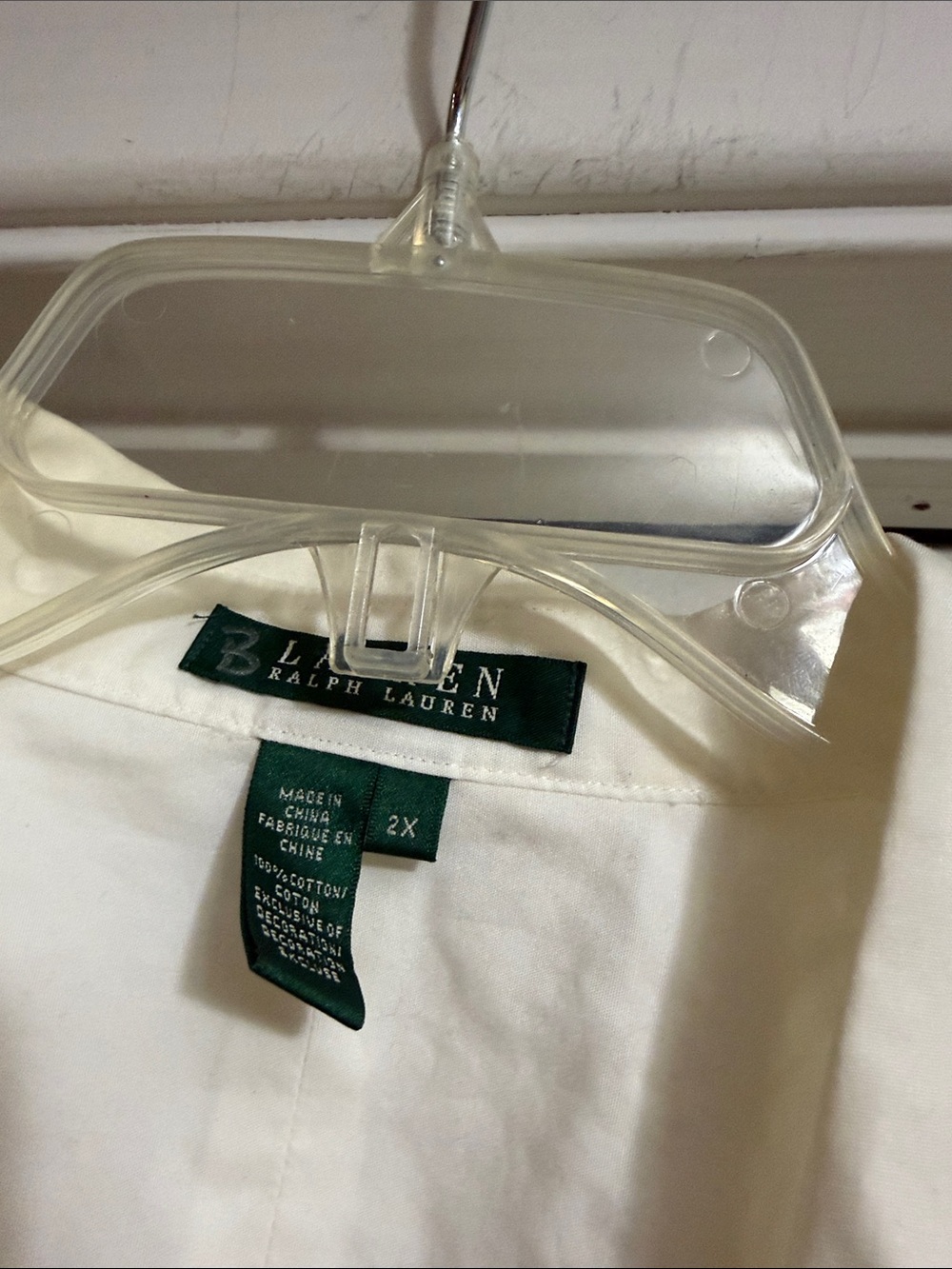 Ralph Lauren Cream Button-Down Shirt with Embroidered Crest Sz 2X Women - Picture 8 of 11